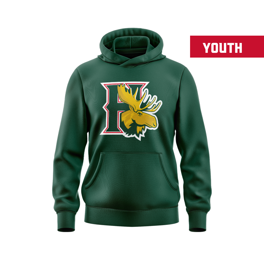 Halifax Mooseheads Team Logo Green Hoodie - Youth