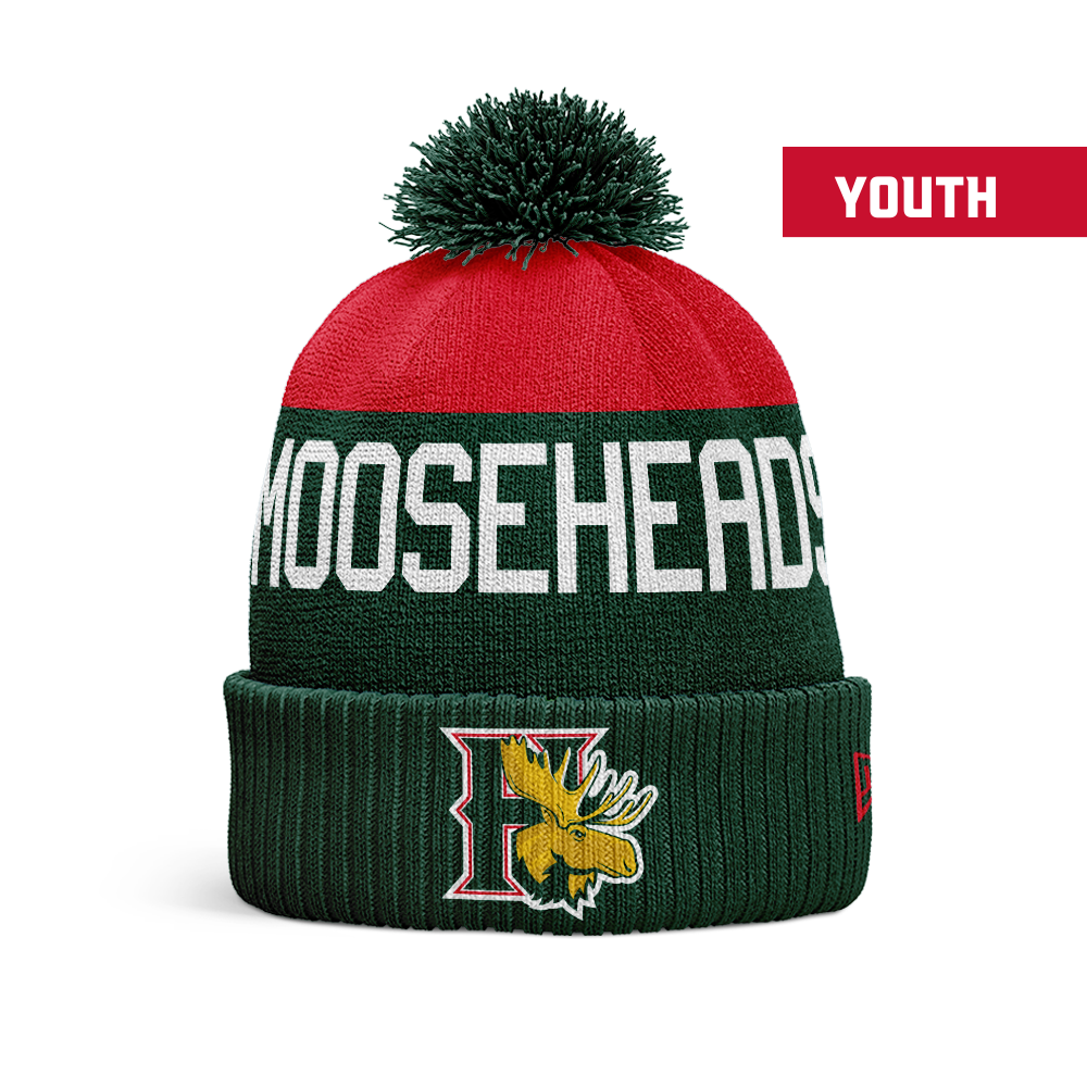 Halifax Mooseheads New Era Banner Knit w/Green Cuff - Youth