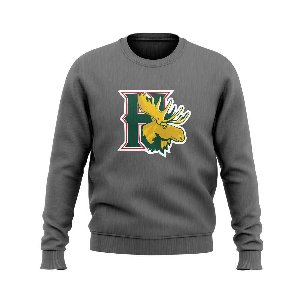 Halifax Mooseheads Team Logo Grey Crew Neck