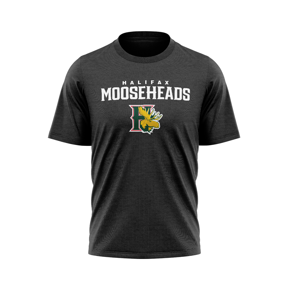 Halifax Mooseheads Stacked Logo DK Grey T-Shirt