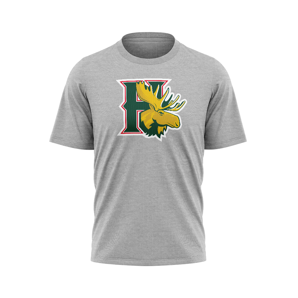 Halifax Mooseheads Team Logo LT Grey T-Shirt