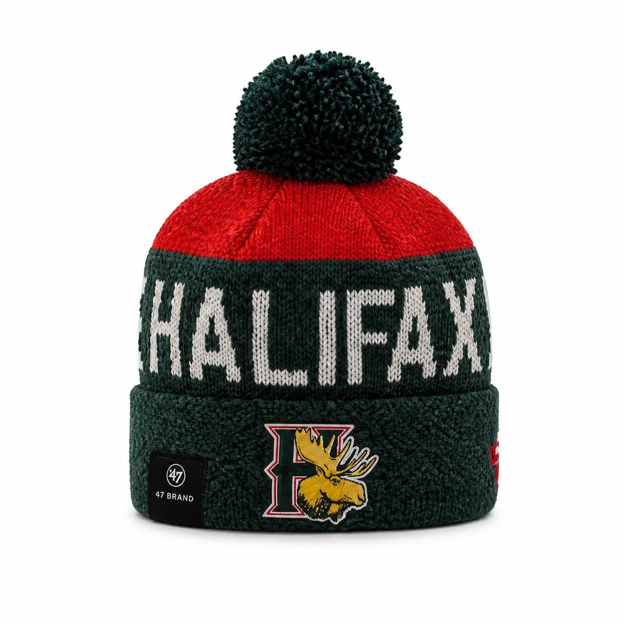 Halifax Mooseheads New Era Banner Knit w/Green Cuff - Youth