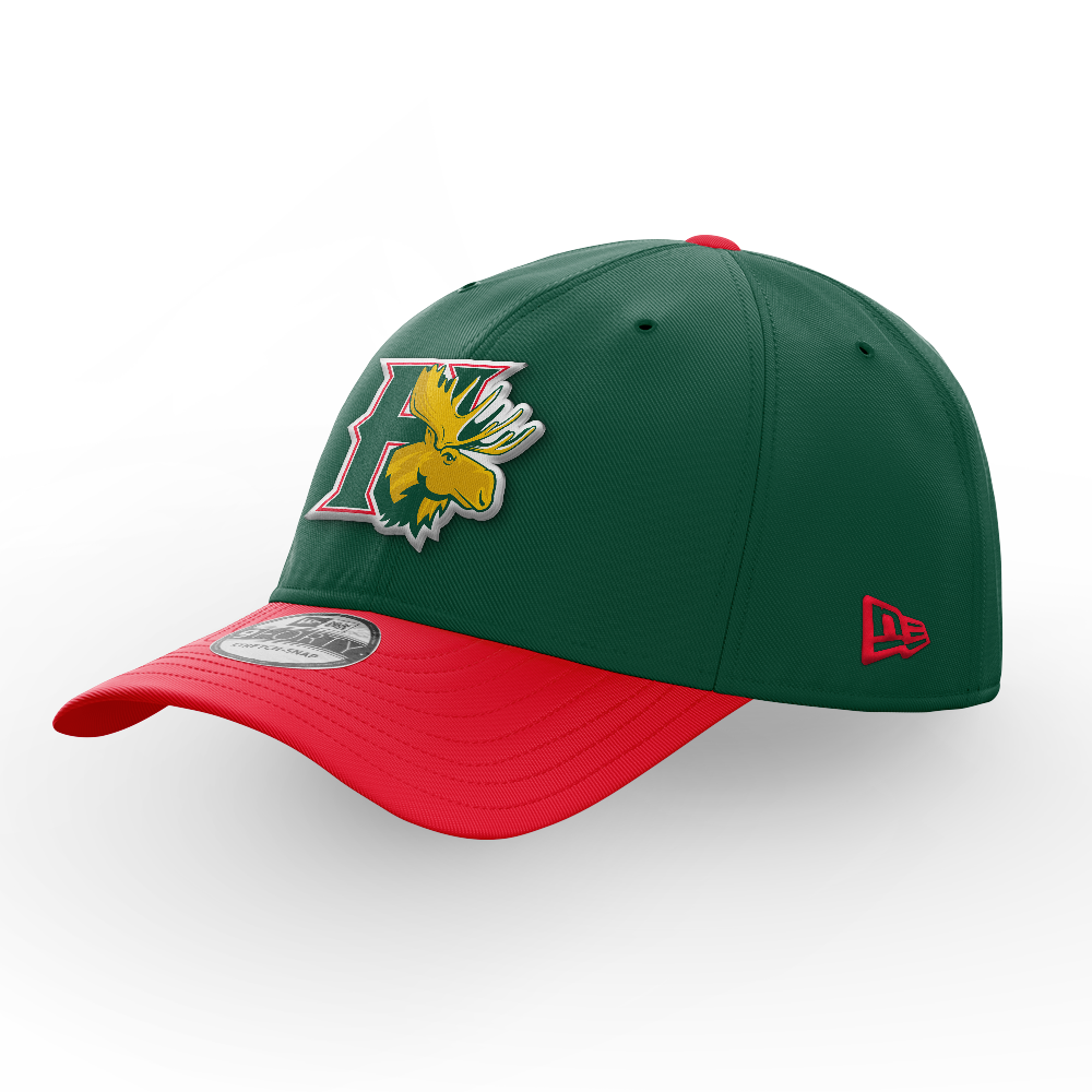 Halifax Mooseheads New Era 9Forty Stretch Snap Green w/Red Bill - Youth