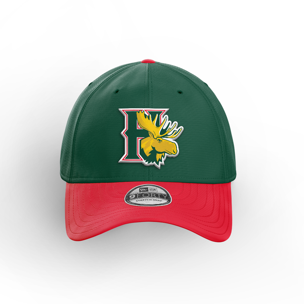 Halifax Mooseheads New Era 9Forty Stretch Snap Green w/Red Bill