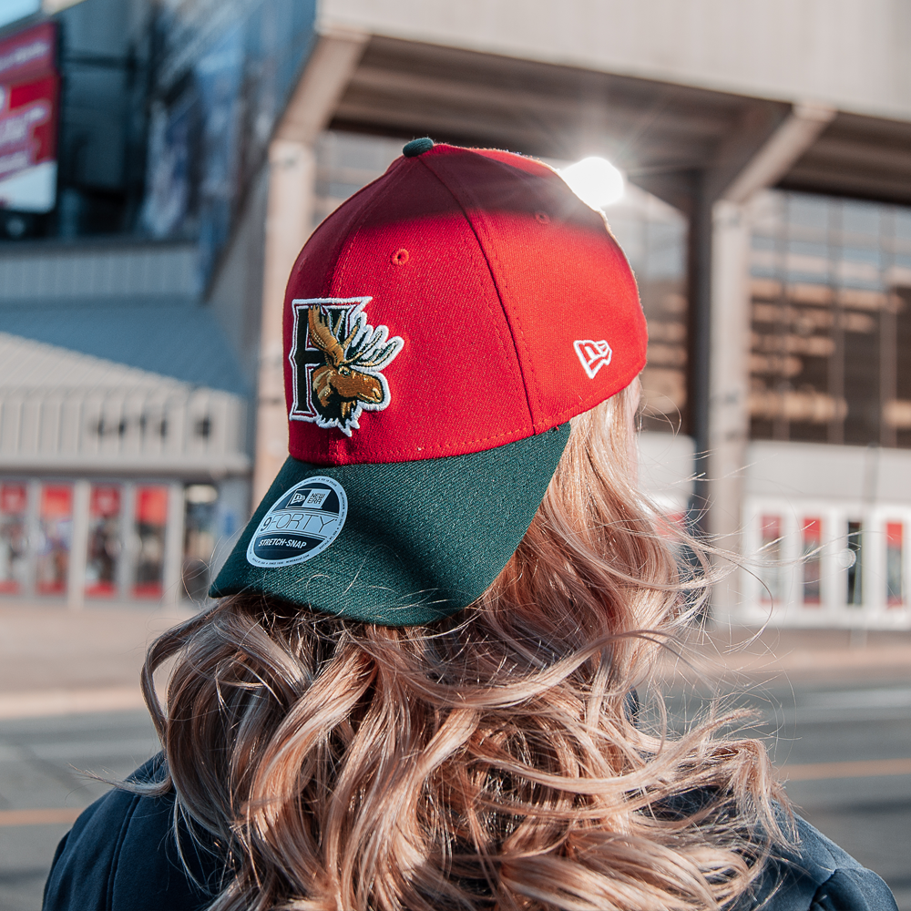 Halifax Mooseheads New Era 9Forty Stretch Snap Red w/Green Bill