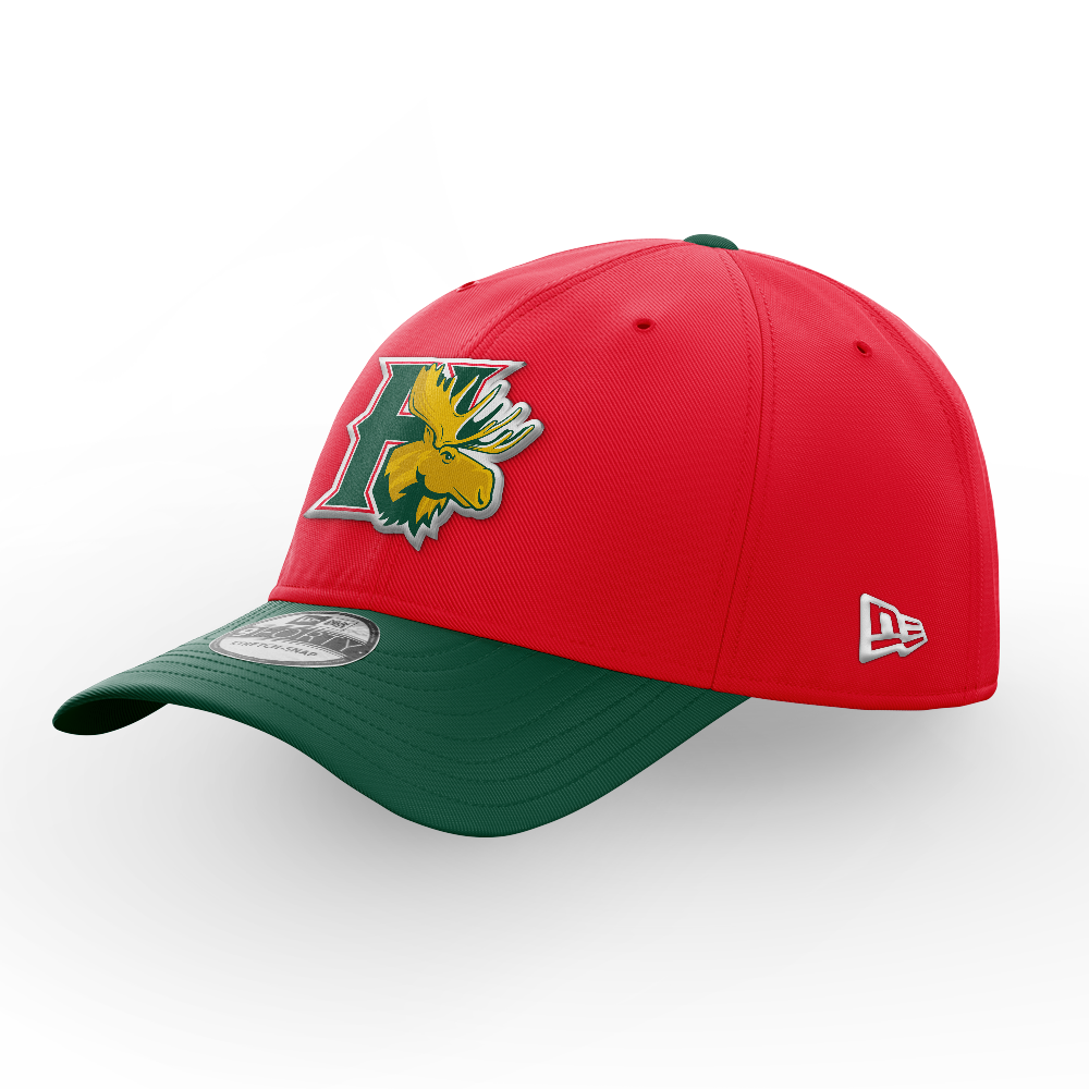 Halifax Mooseheads New Era 9Forty Stretch Snap Red w/Green Bill - Youth