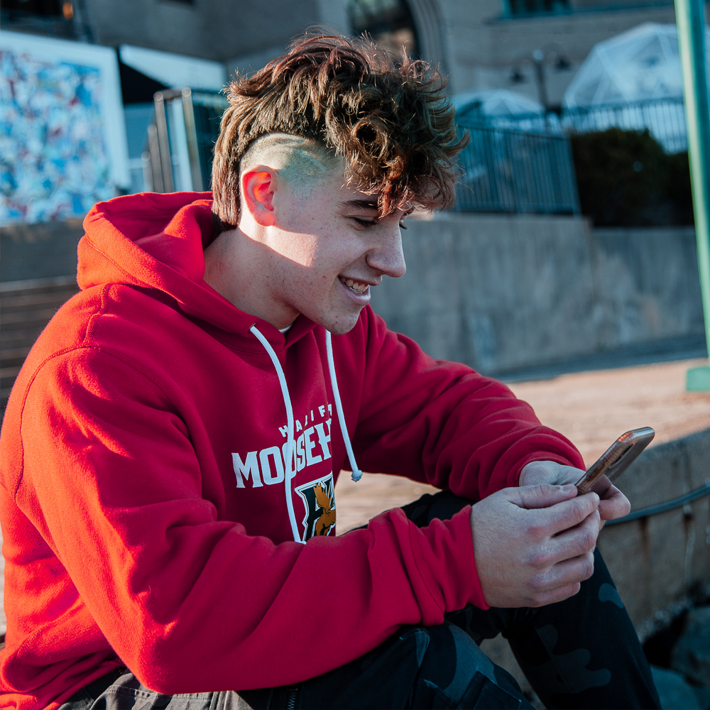 Halifax Mooseheads Stacked Logo Red Hoodie Official Halifax