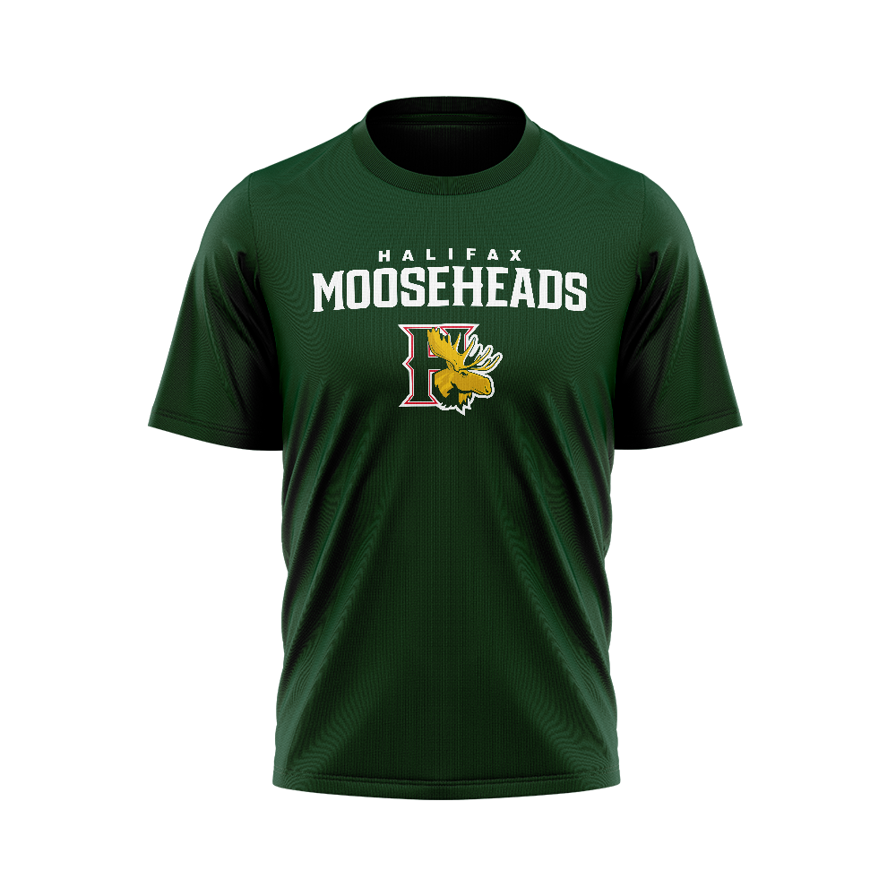 Halifax Mooseheads Stacked Logo Green T-Shirt