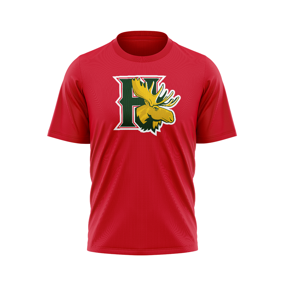 Halifax Mooseheads Team Logo Red T-Shirt